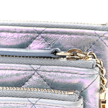 Chanel Iridescent Crumpled Calfskin Trio Cosmetic Case Purple 14 of 15
