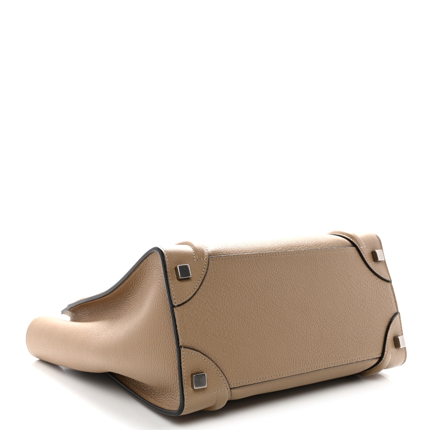 Celine Drummed Calfskin Micro Luggage Dune 4 of 12