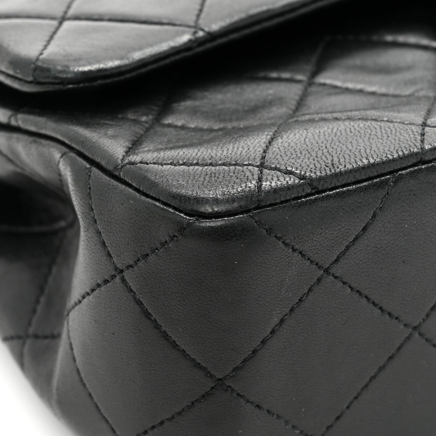 Lambskin Quilted Small Double Flap Black