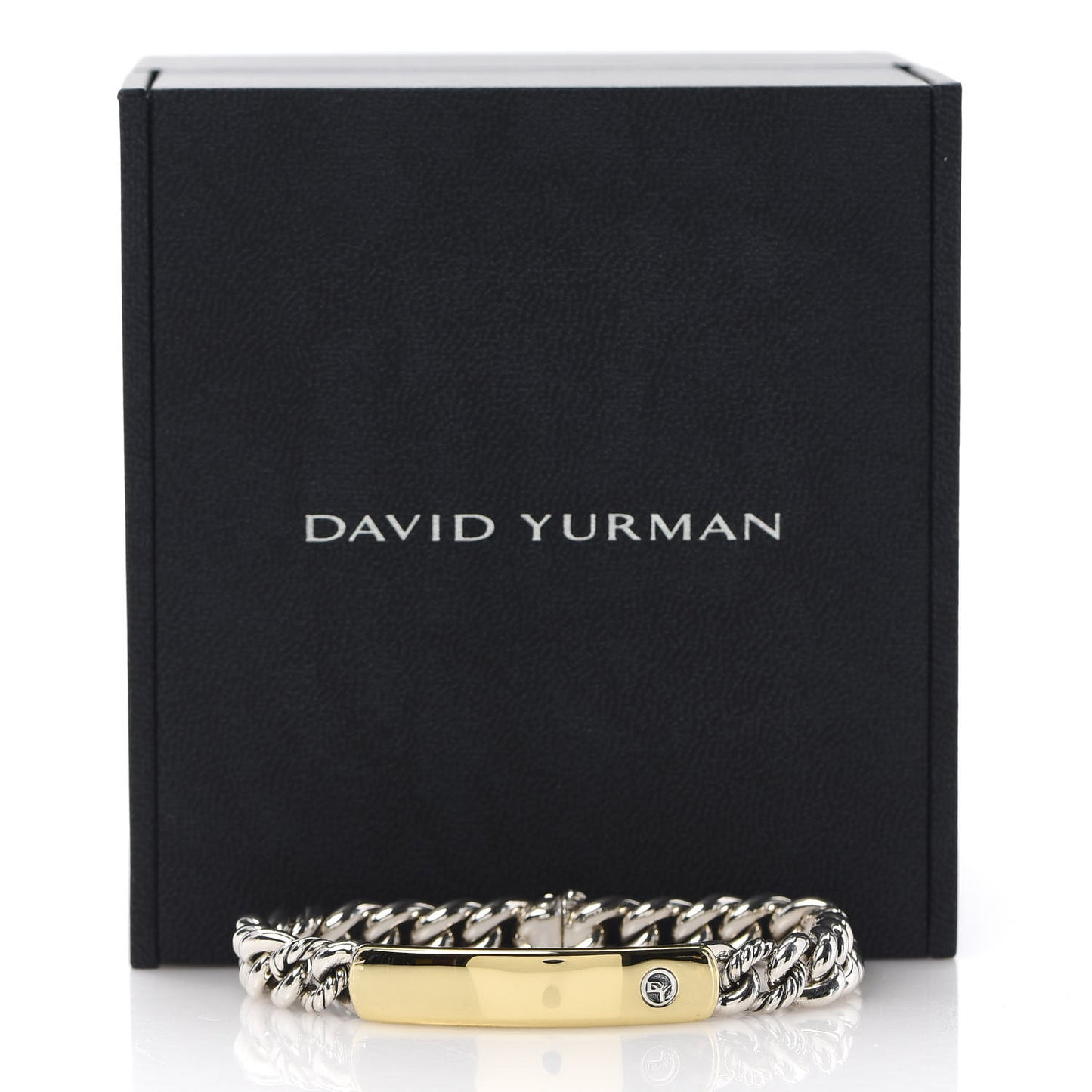 Sterling Silver 18K Yellow Gold Belmont Curb Link ID Bracelet