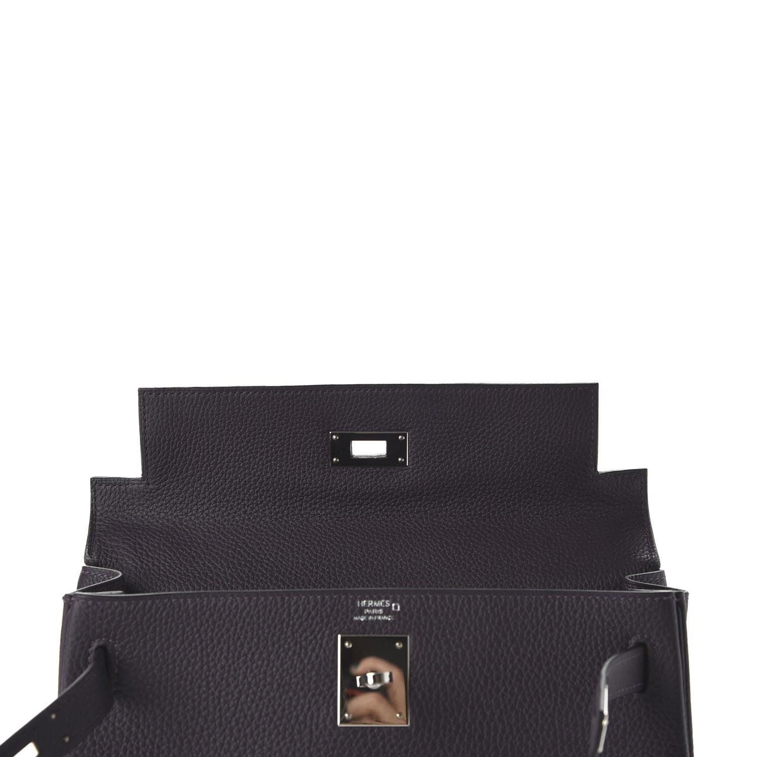 Hermes Togo Matte Alligator Kelly Retourne Touch 28 Raisin Prunoir 15 of 36