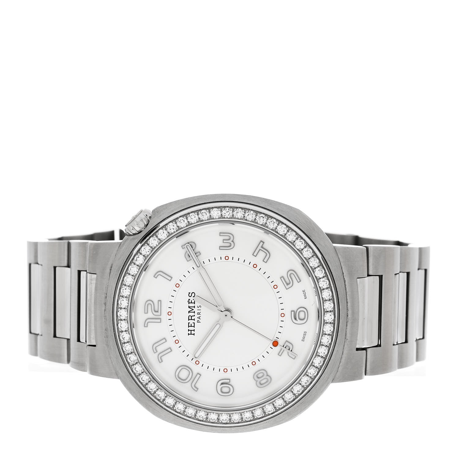 Hermes Stainless Steel Diamond Bezel 36mm Cut Automatic Watch 2 of 5