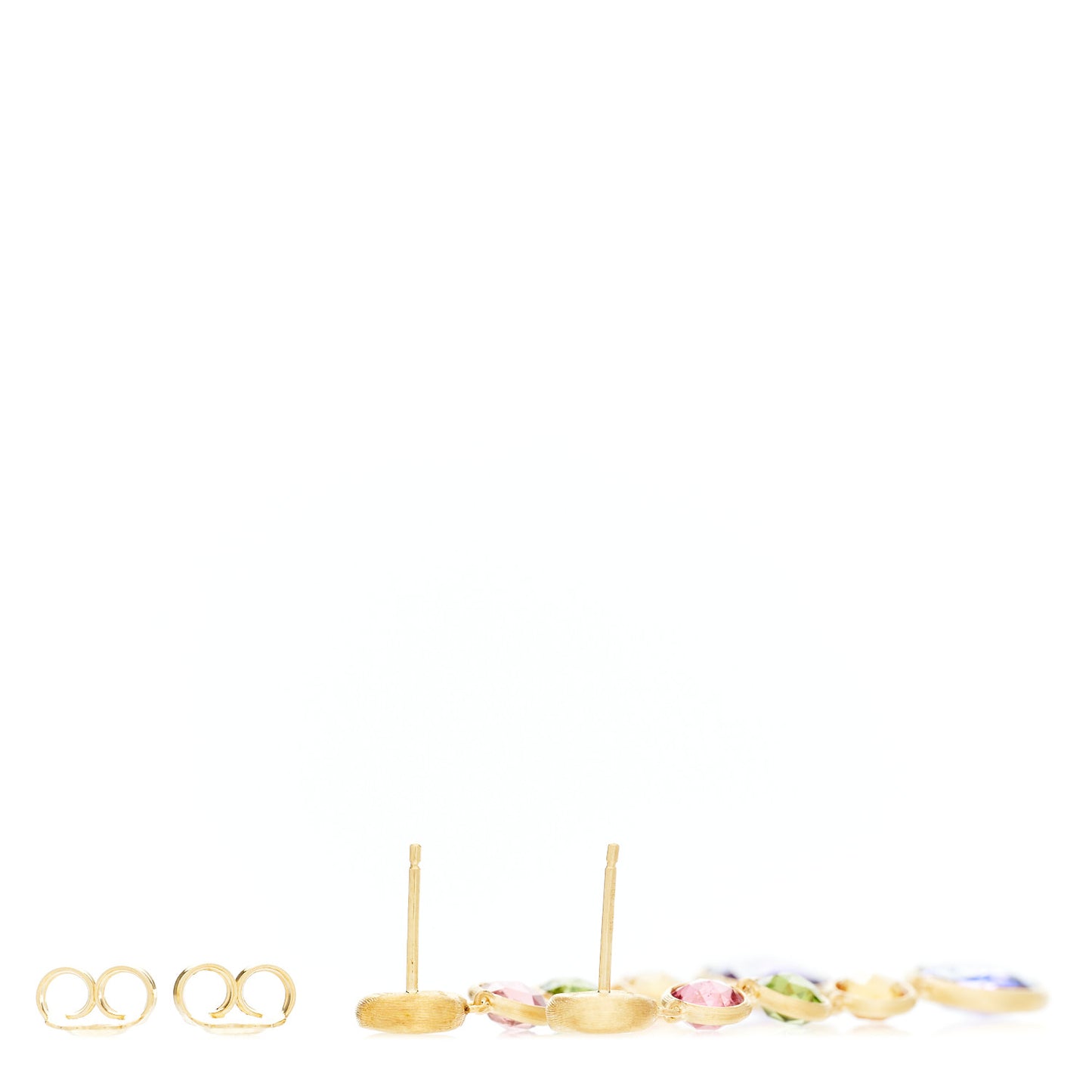 18K Yellow Gold Multi Gemstone Jaipur Color Drop Earrings