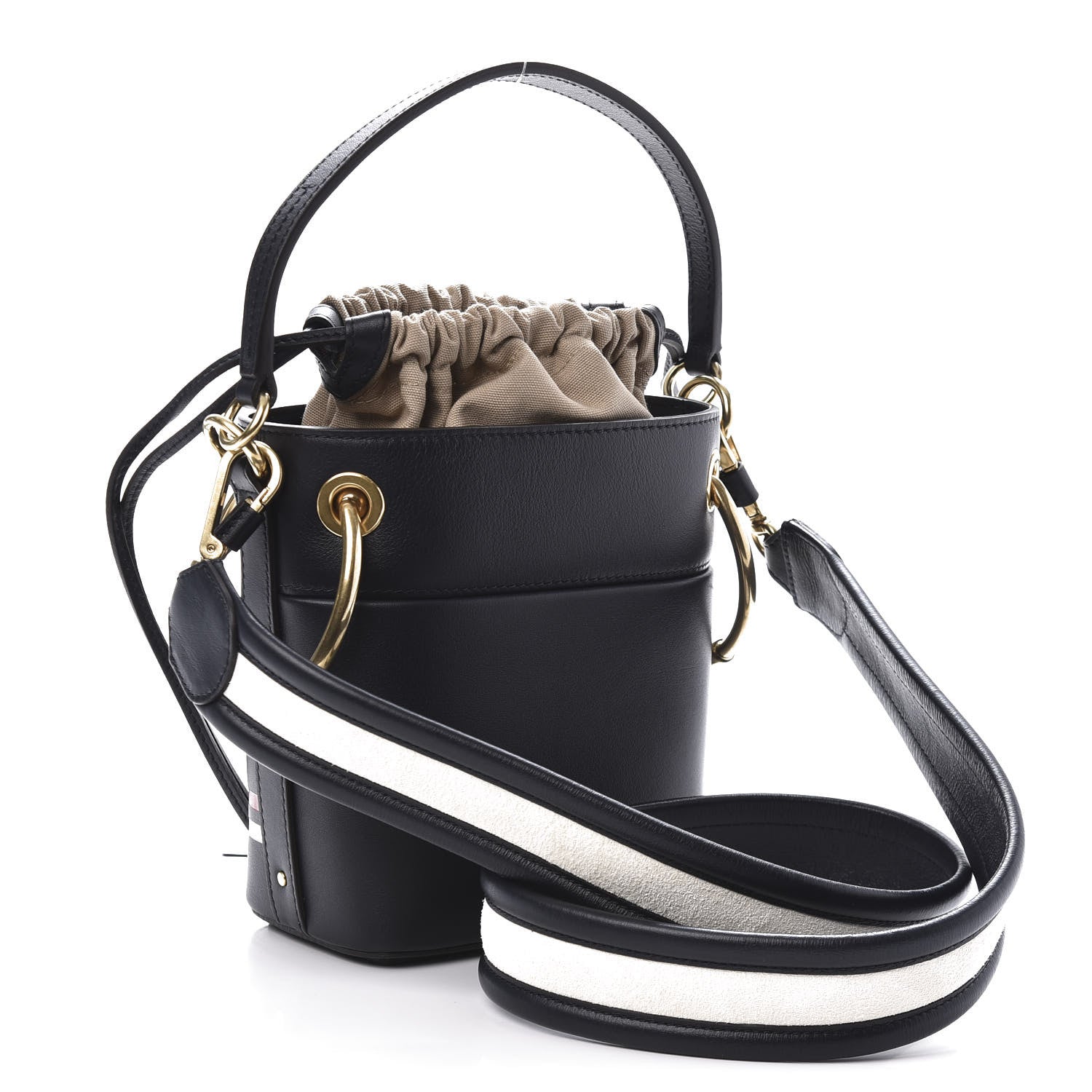 Chloe Smooth Calfskin Logo Mini Roy Bucket Bag Full Blue 3 of 9