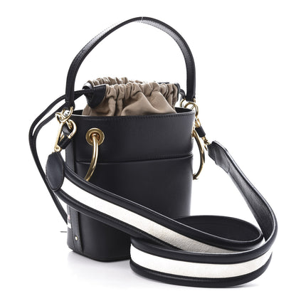 Chloe Smooth Calfskin Logo Mini Roy Bucket Bag Full Blue 3 of 9