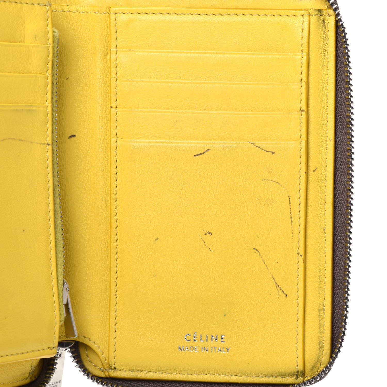 Celine Drummed Calfskin Zip Around Multifunction Wallet Souris 8 of 9