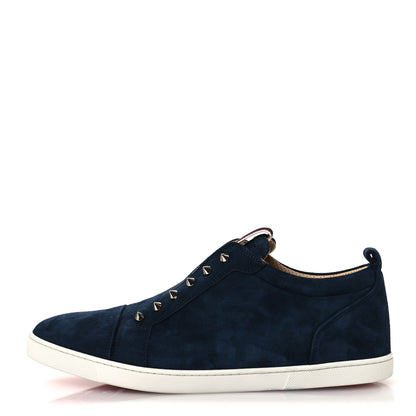 Christian Louboutin Suede Spiked Fav Fique Mens Sneakers Navy 46.5 1 of 10