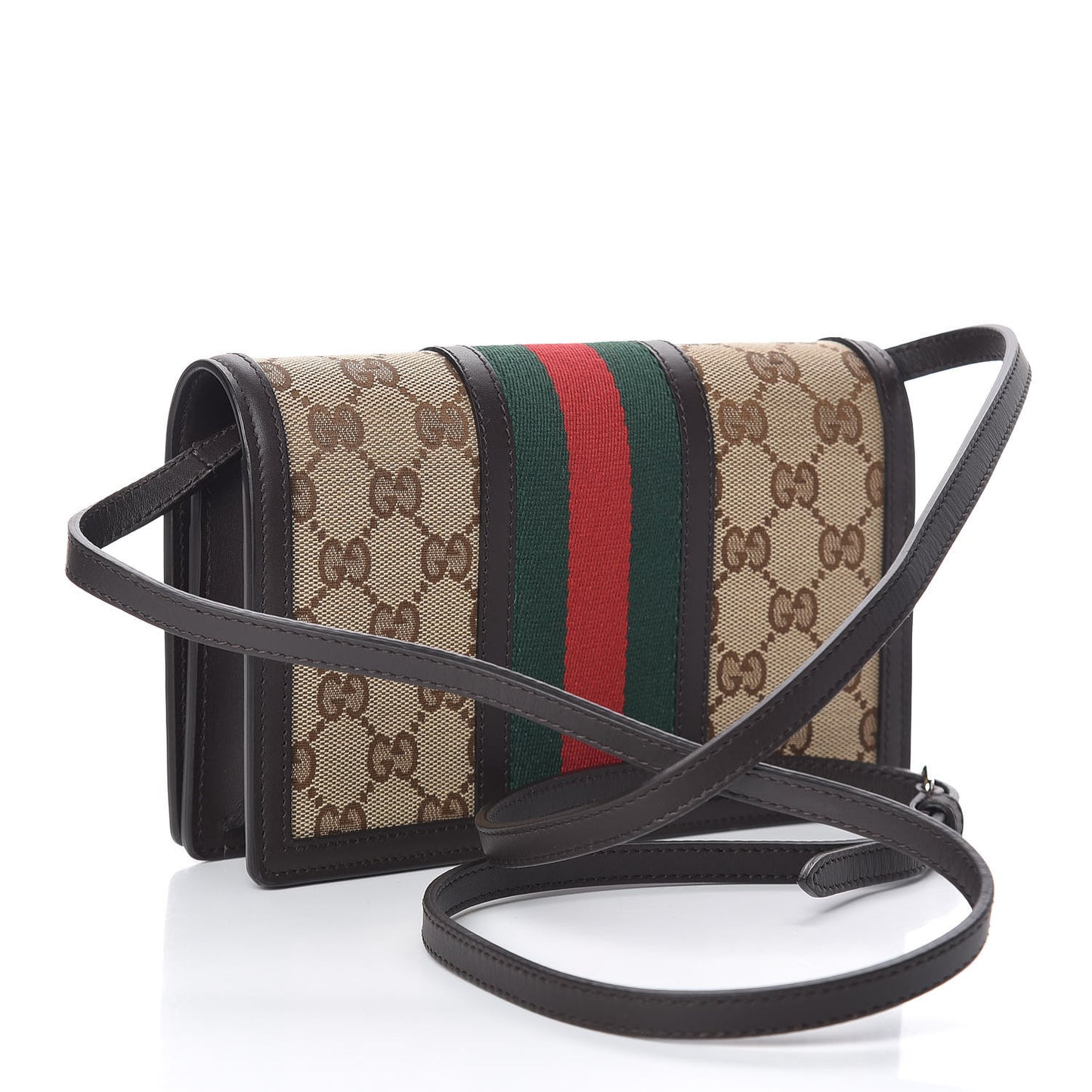 Monogram Web Strap Wallet Dark Brown