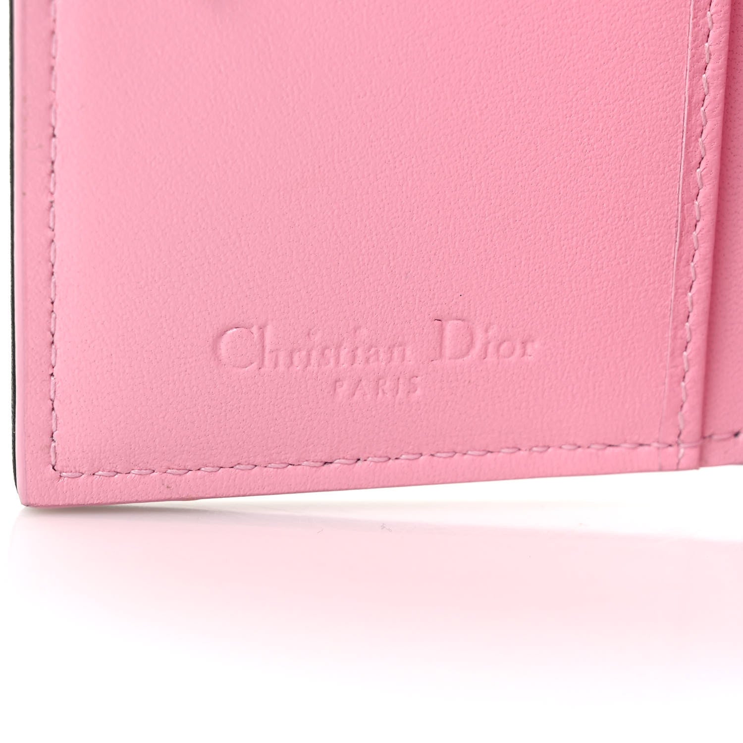 Christian Dior Lambskin Cannage Bi-color Small Lady Dior Flap Card Holder Black Pink 6 of 8