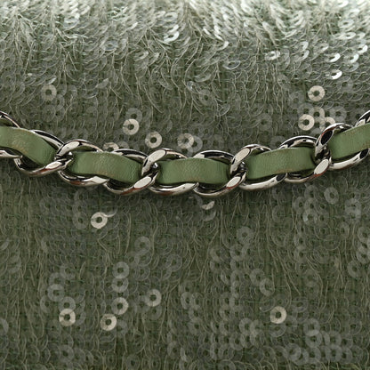 Chanel Sequin Waterfall Flap  Green Light Green Yellow 8 of 11