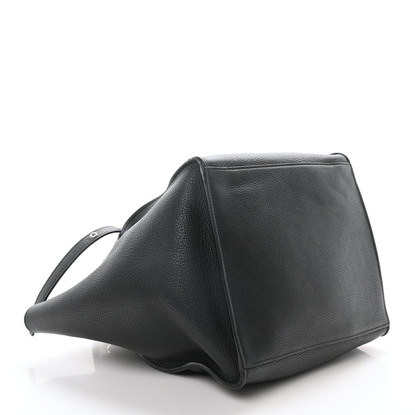 Supple Grained Calfskin Small Big Bag Black