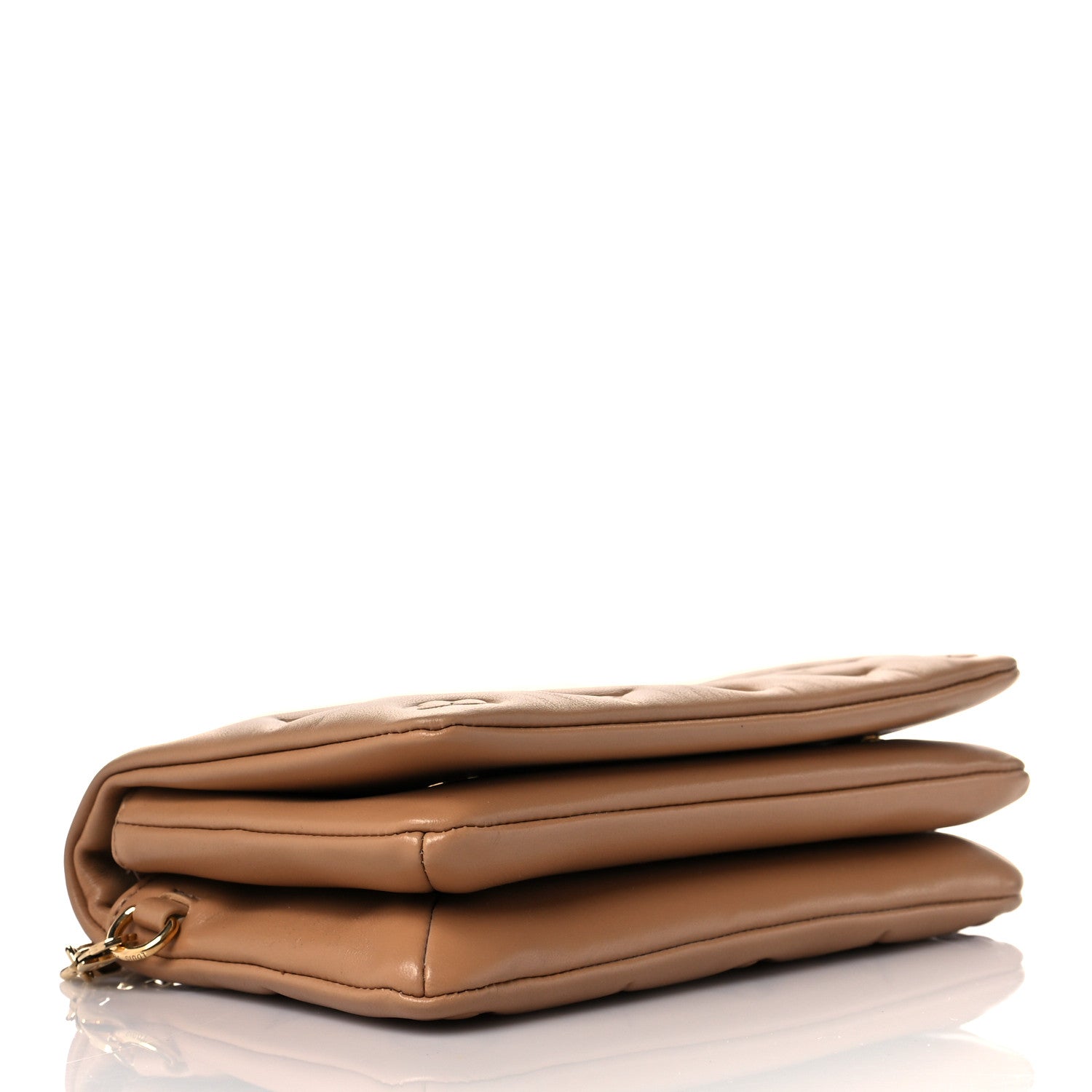 Louis Vuitton Lambskin Embossed Monogram Pochette Coussin Camel 4 of 9