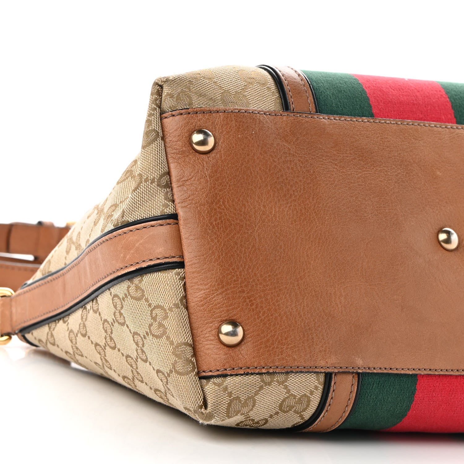 Gucci Monogram Web Rania Top Handle Bag Natural 9 of 12