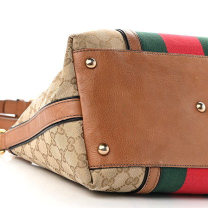Gucci Monogram Web Rania Top Handle Bag Natural 9 of 12