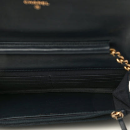 Chanel Caviar Quilted Boy Wallet On Chain WOC Navy 4 of 18