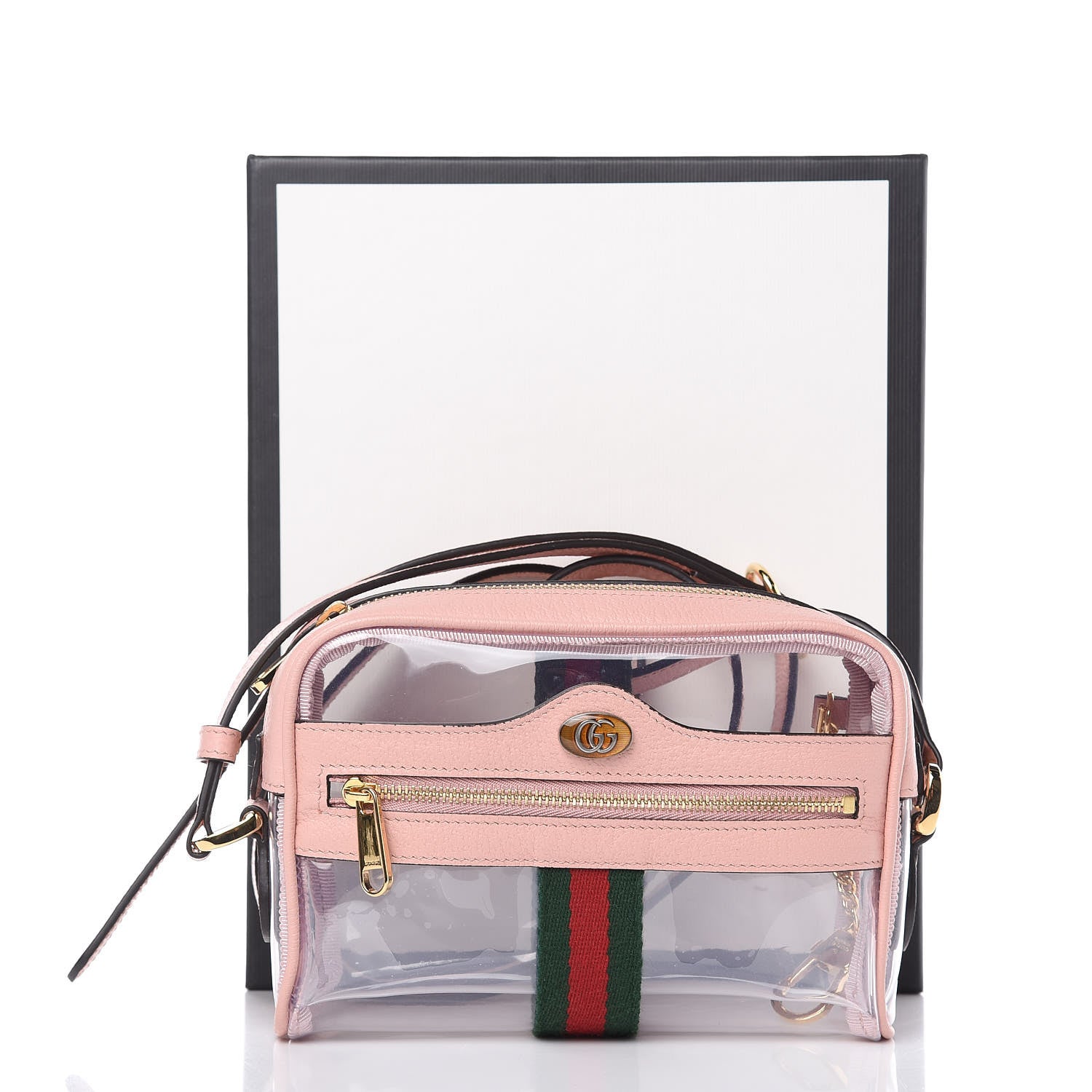 Gucci Vinyl Web Mini Ophidia Transparent Shoulder Bag Perfect Pink 9 of 9