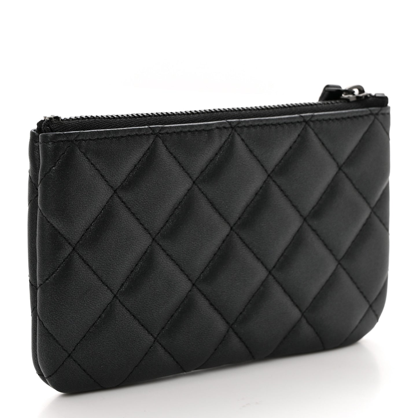 Pearly Lambskin Quilted Small Cosmetic Case So Black