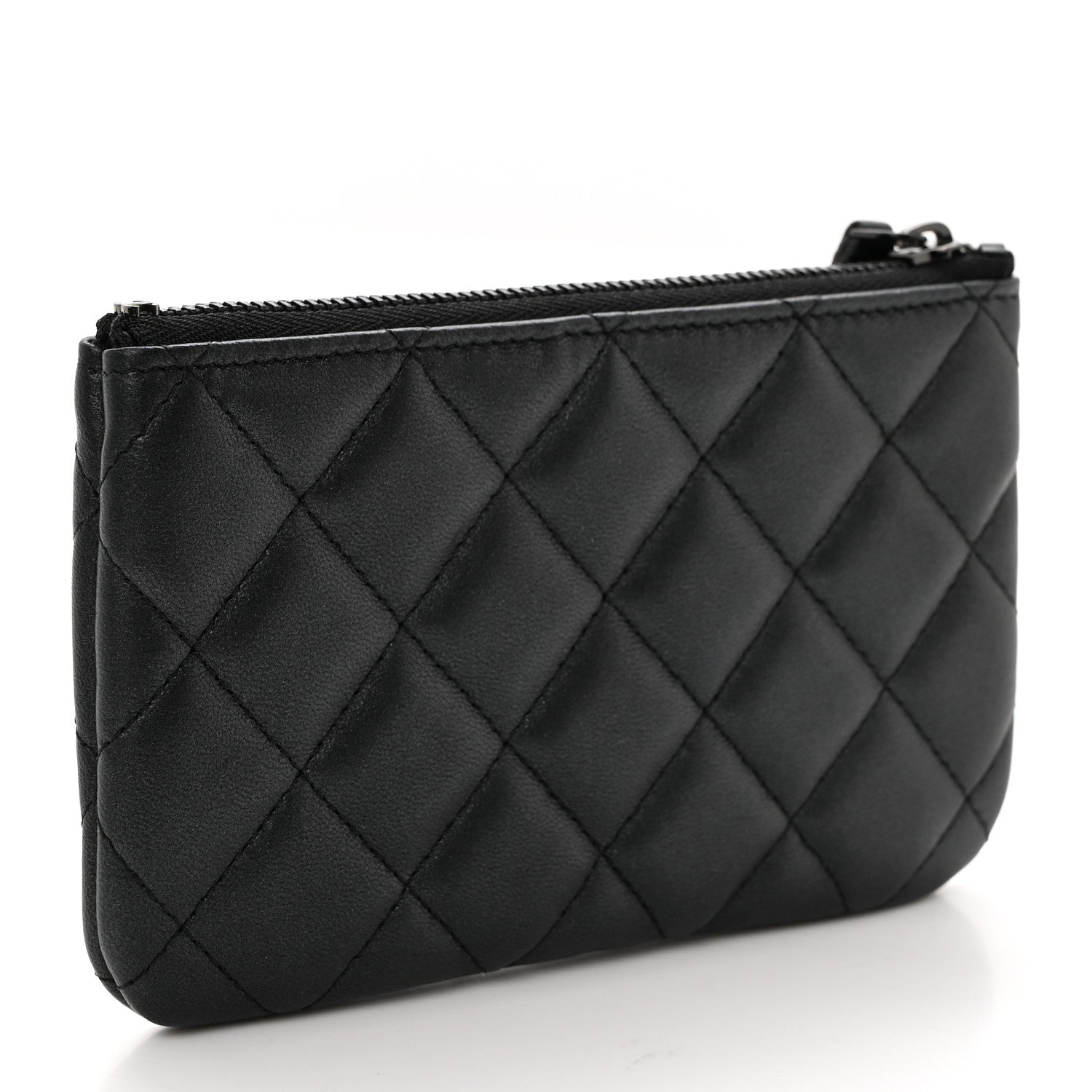 Chanel Pearly Lambskin Quilted Small Cosmetic Case So Black 3 of 8
