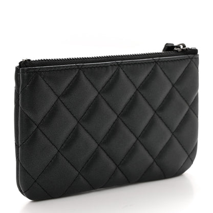 Chanel Pearly Lambskin Quilted Small Cosmetic Case So Black 3 of 8