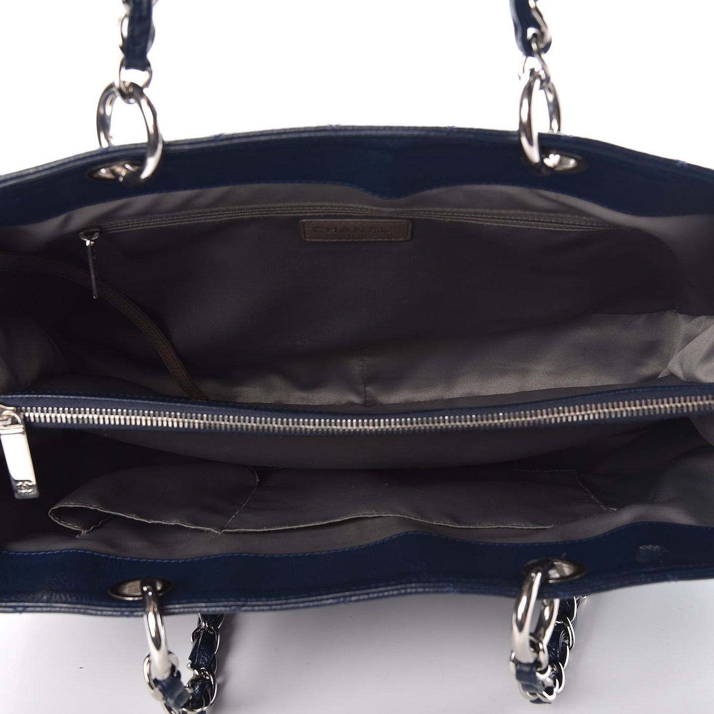 Caviar Quilted XL Grand Shopping Tote GST Navy Blue