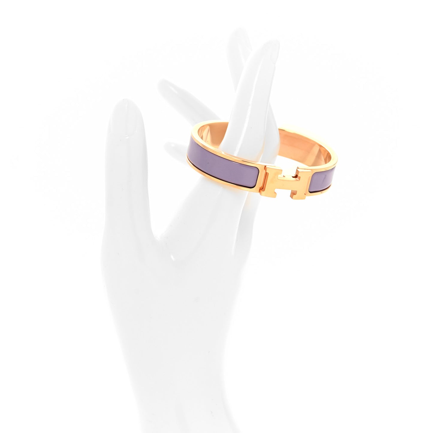 Enamel Narrow Clic Clac H Bracelet PM Lilas