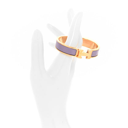 Hermes Enamel Narrow Clic Clac H Bracelet PM Lilas 2 of 4