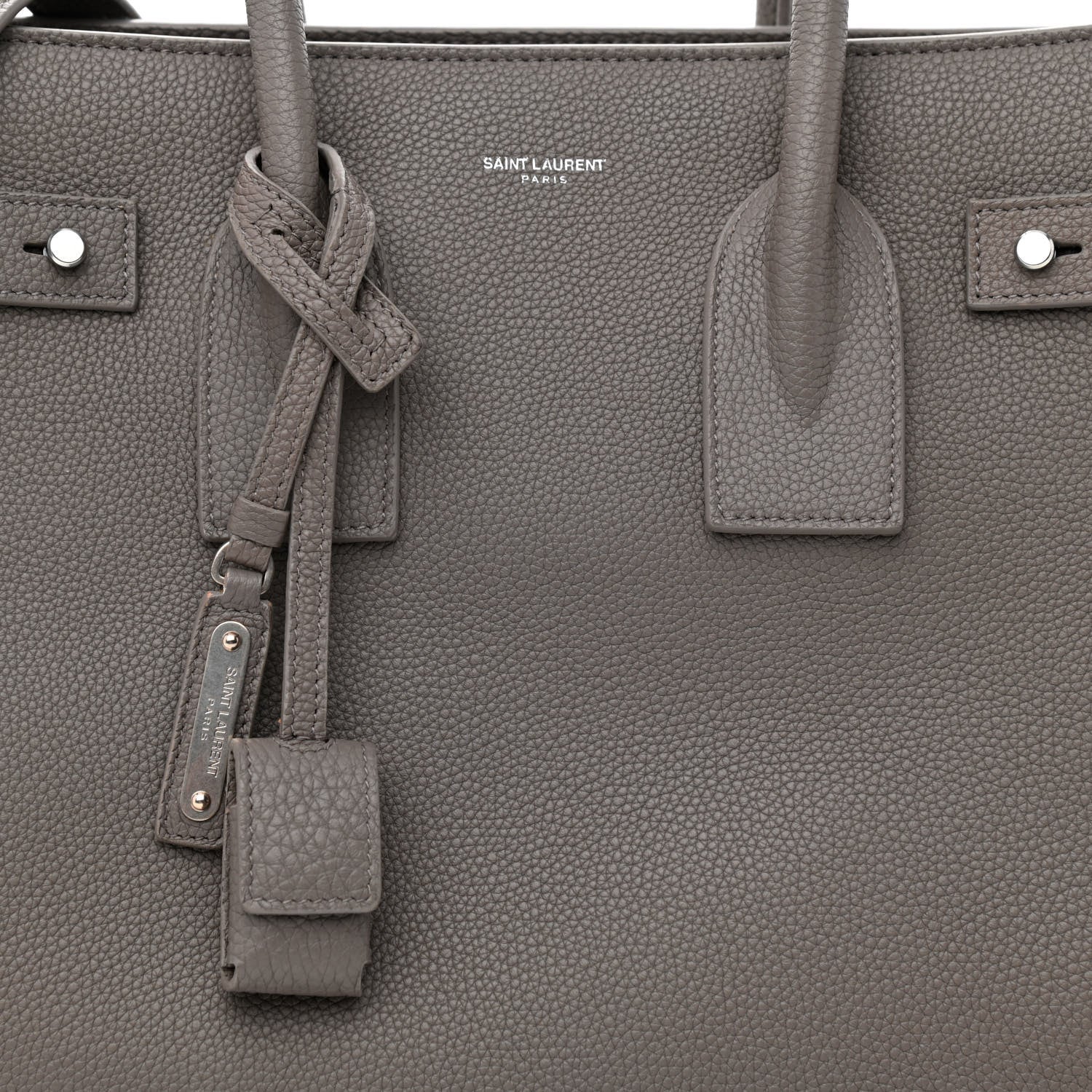 Saint Laurent Grained Calfskin Small Supple Sac De Jour Mouse Grey 8 of 10