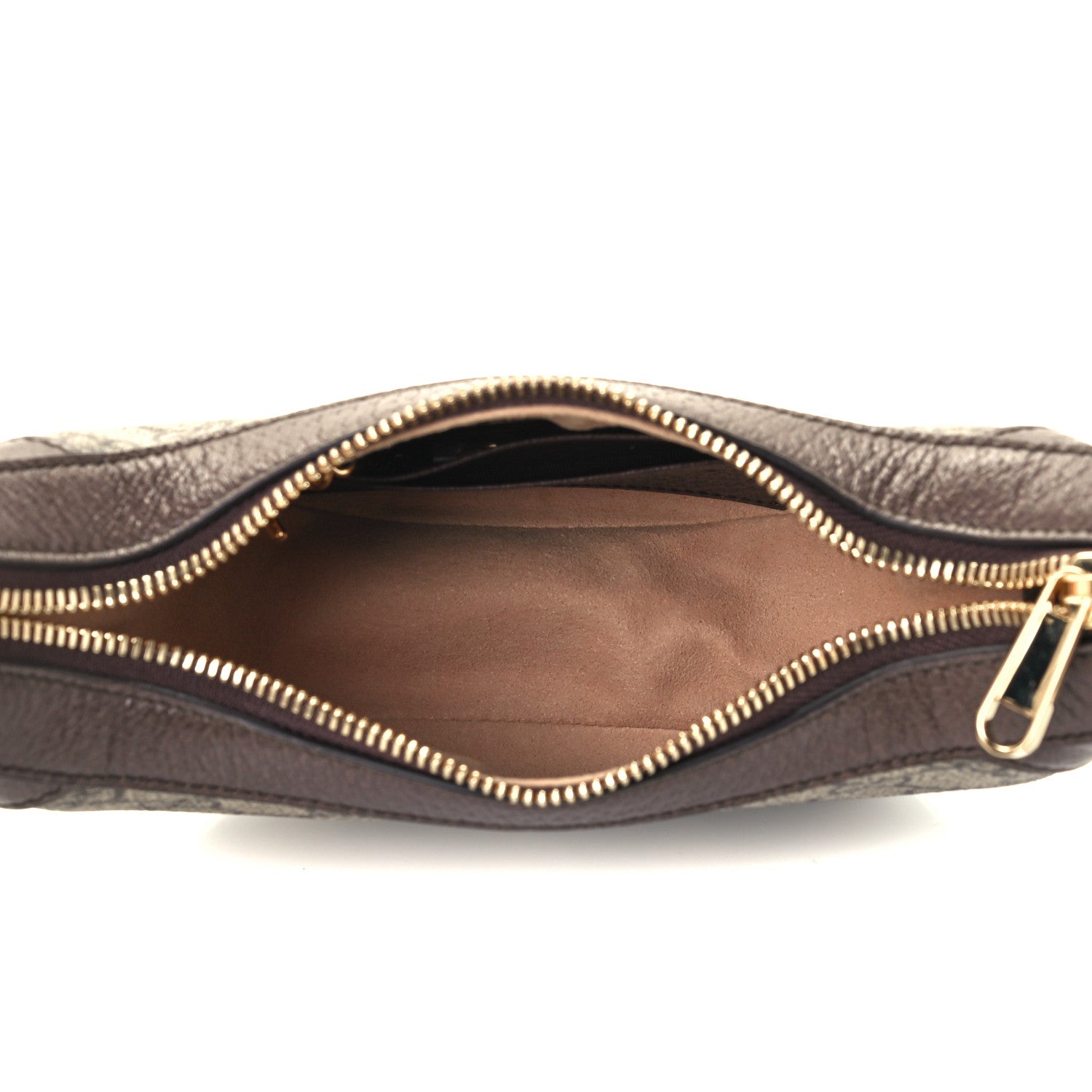 Gucci GG Supreme Monogram Textured Calfskin Web Mini Ophidia Half Moon Hobo Beige Ebony New Acero 5 of 14