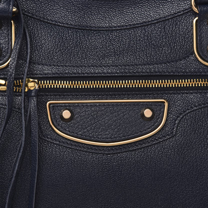 Balenciaga Chevre Gold Metallic Edge Hardware Velo Bleu Nuit Dark Sea 10 of 10