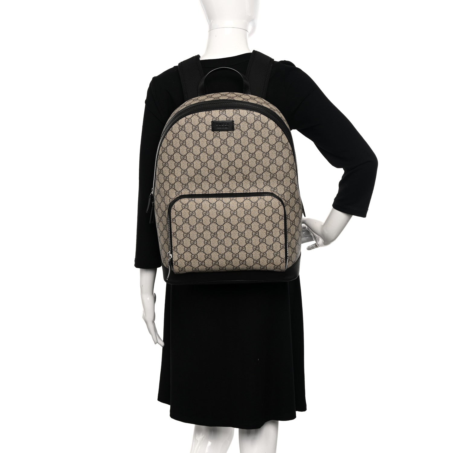 Gucci GG Supreme Monogram Medium Backpack Black 2 of 11