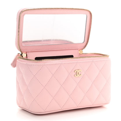 Chanel Caviar Quilted Small Vanity Case With Chain Light Pink 5 of 12