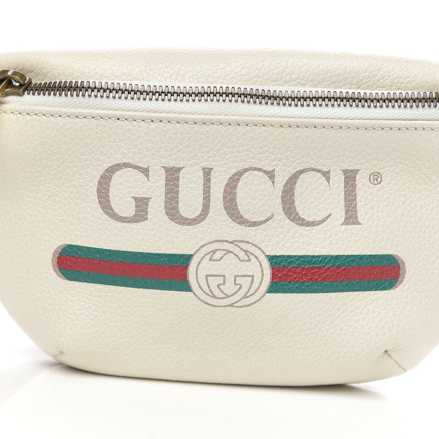 Gucci Grained Calfskin Small Logo Belt Bag White 7 of 9