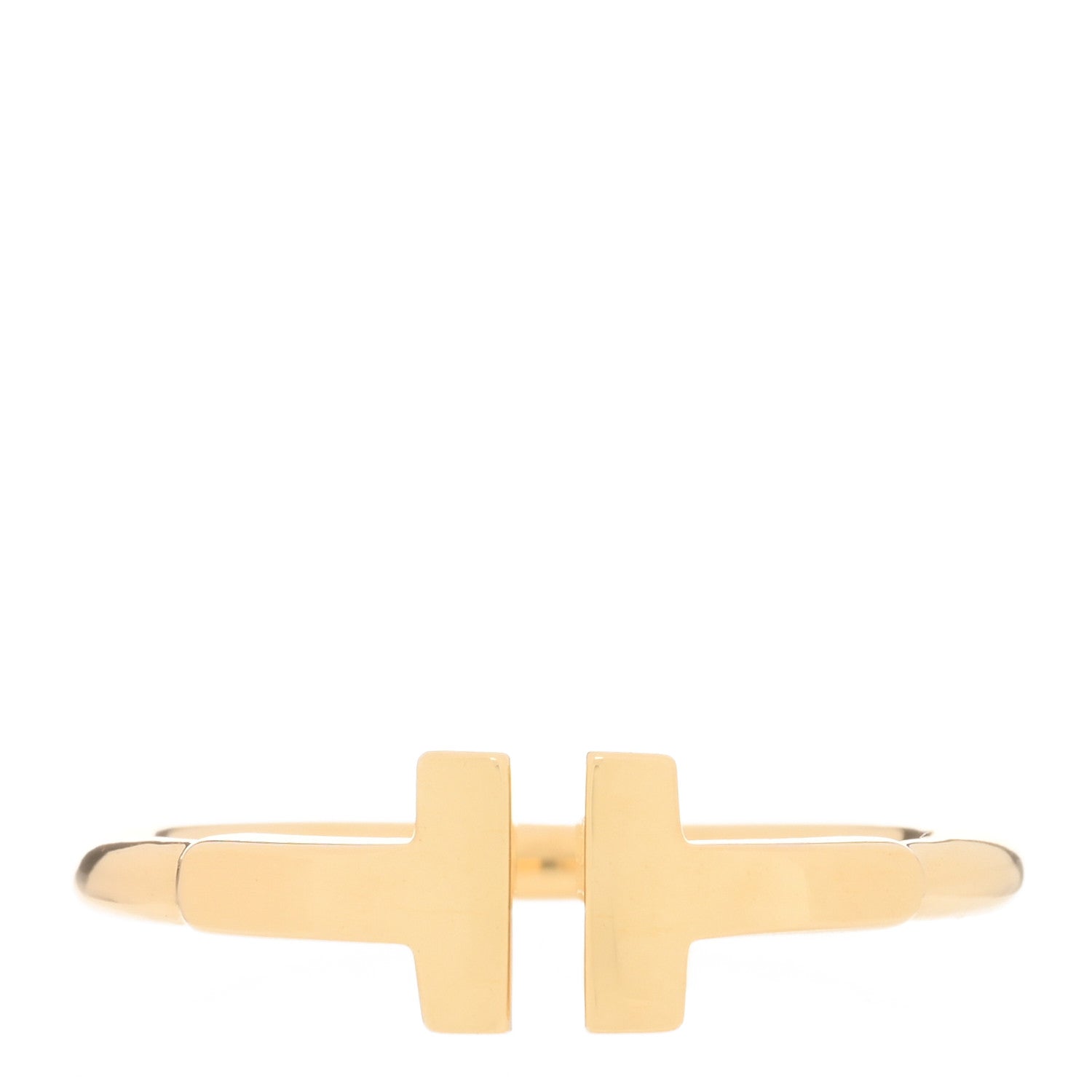 Tiffany 18K Yellow Gold T Wire Ring 50 5.5 1 of 4