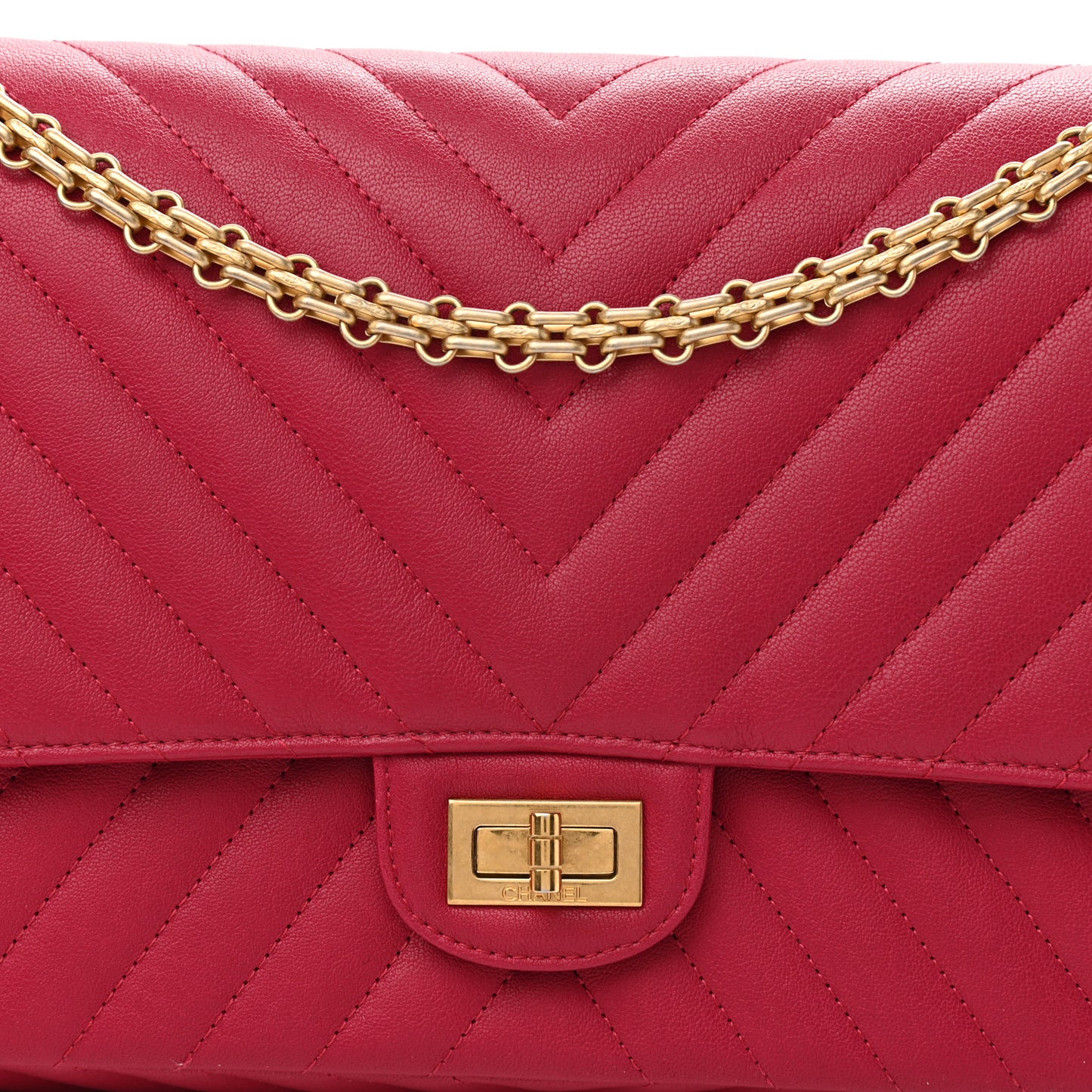 Sheepskin Chevron Quilted 2.55 Reissue 226 Flap Dark Pink