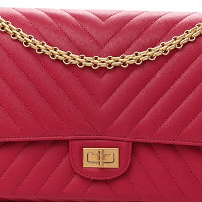 Chanel Sheepskin Chevron Quilted 2.55 Reissue 226 Flap Dark Pink 8 of 13