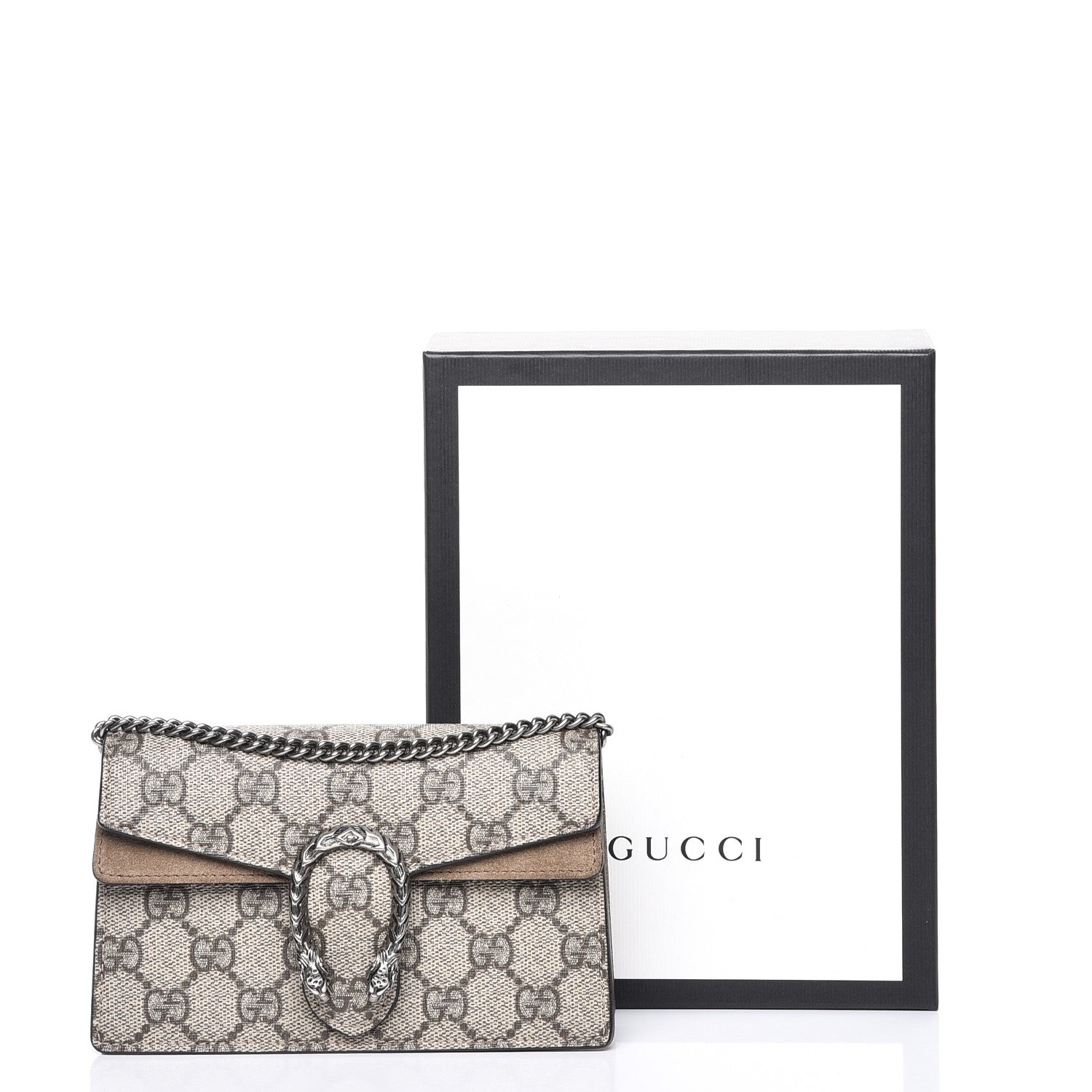 Gucci GG Supreme Monogram Super Mini Dionysus Shoulder Bag Taupe 9 of 9