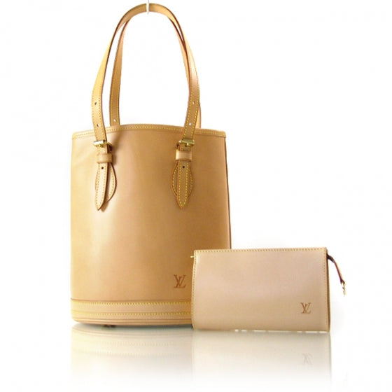 Louis Vuitton Leather Bucket 23 w/Pouch 1 of 10