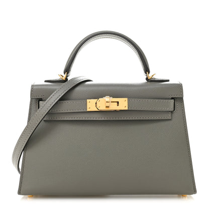 Hermes Madame Calfskin Mini Kelly Sellier 20 Gris Meyer 1 of 12