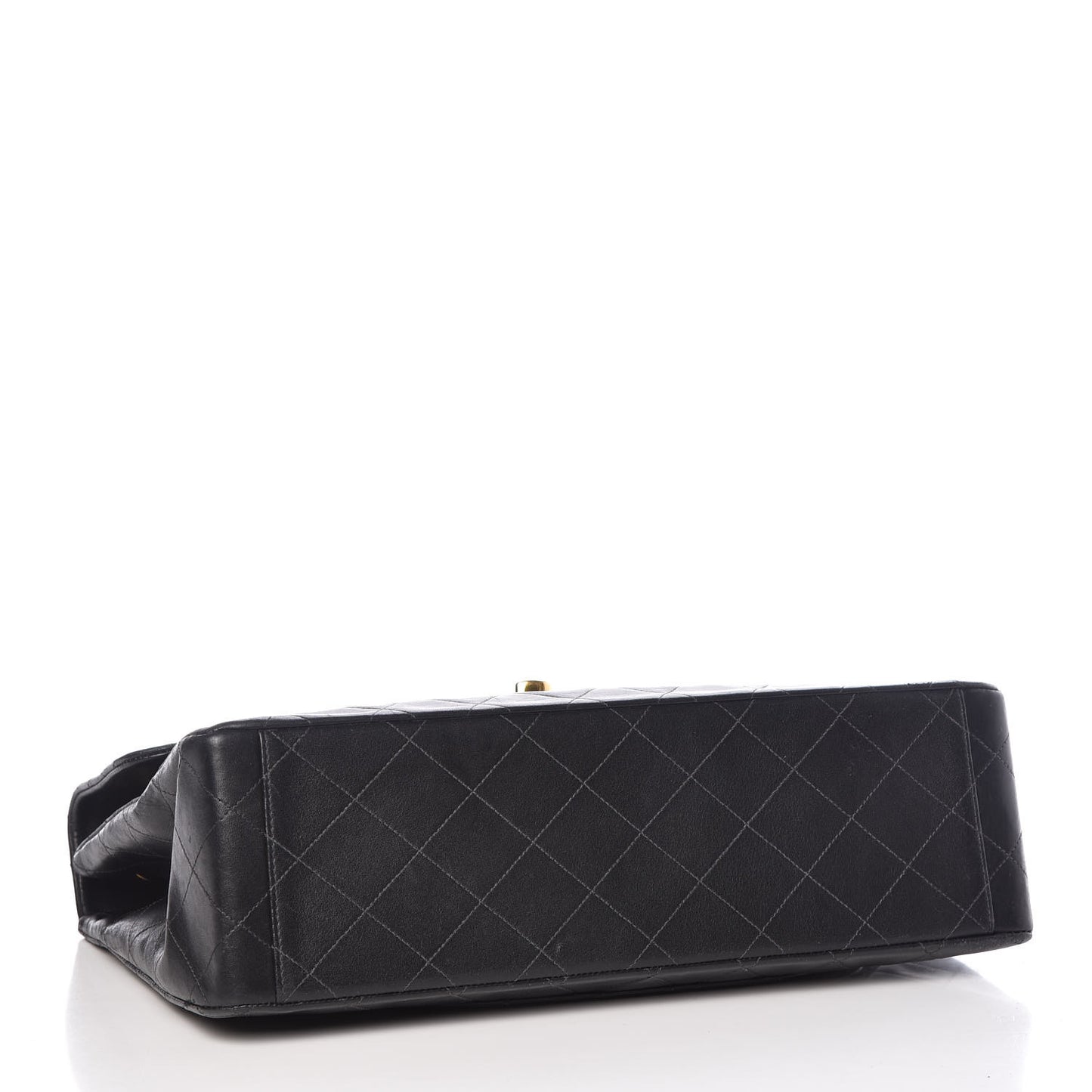 Lambskin Quilted XL Jumbo Single Flap Black