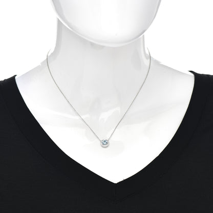 Tiffany Platinum Diamond Aquamarine Soleste Pendant Necklace 2 of 5