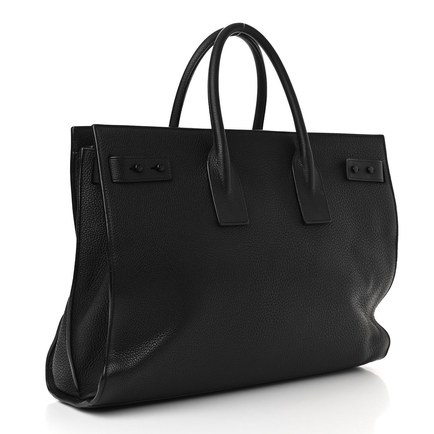 Grained Calfskin Medium Souple Sac De Jour Duffle Black