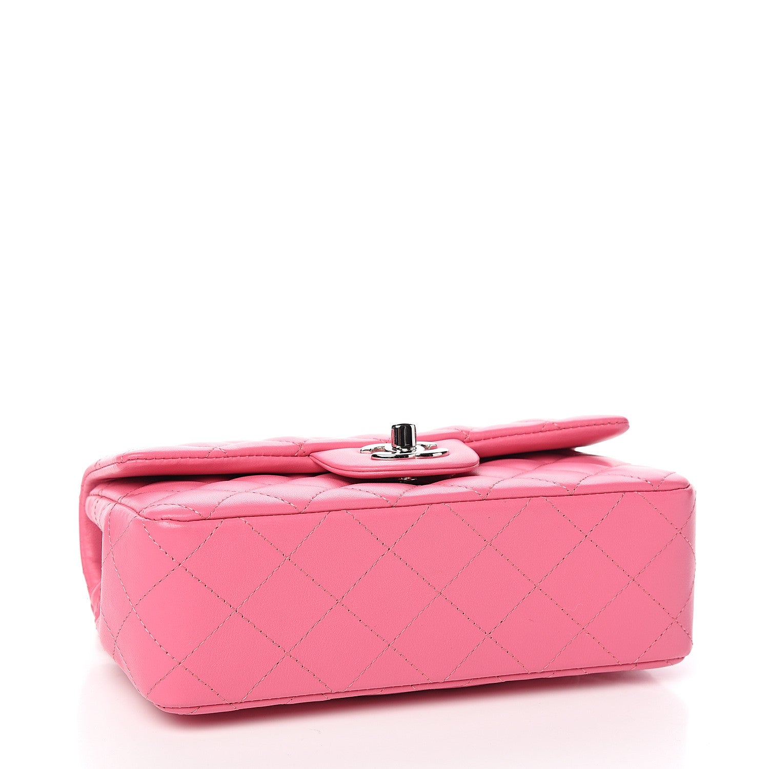 Chanel Lambskin Quilted Mini Rectangular Flap Pink 3 of 9