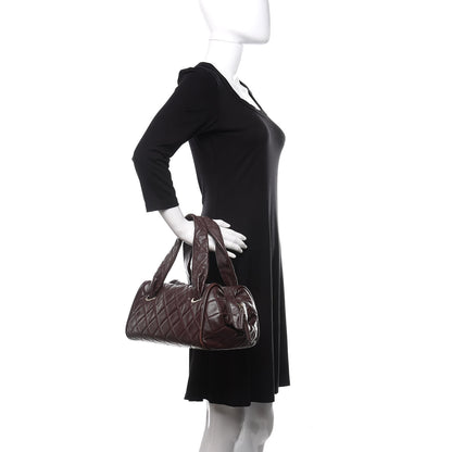 Chanel Caviar Quilted CC Timeless Bowler Burgundy 2 of 14