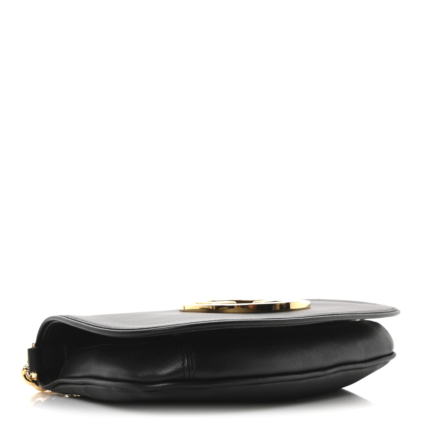 Roxy Calfskin Blondie Chain Shoulder Flap Bag Black