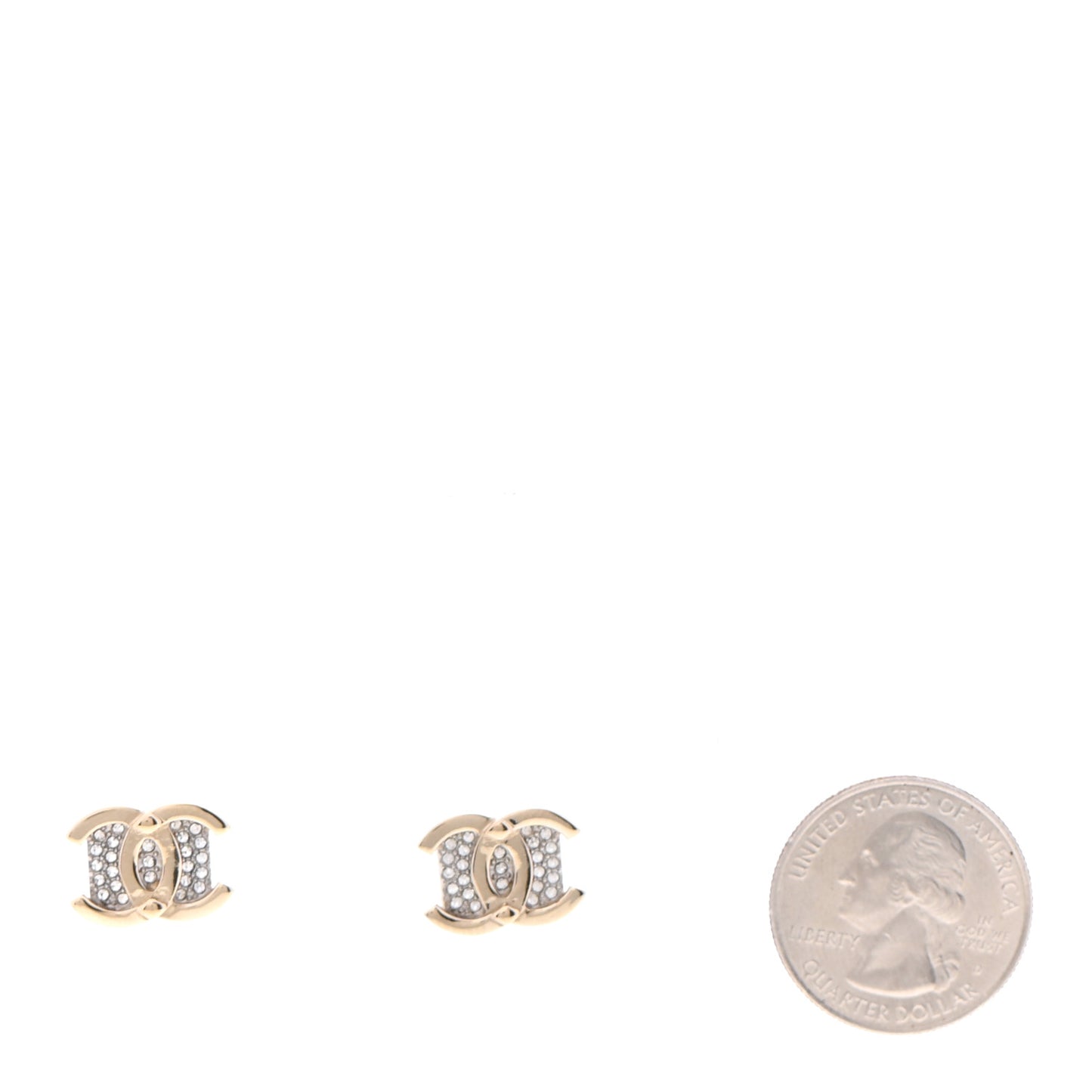 Crystal CC Square Earrings Gold