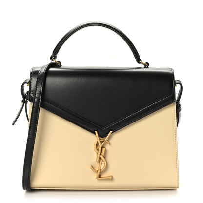 Saint Laurent Smooth Shiny Calfskin Medium Classic Monogram Cassandra Top Handle Black Crema Soft 1 of 11