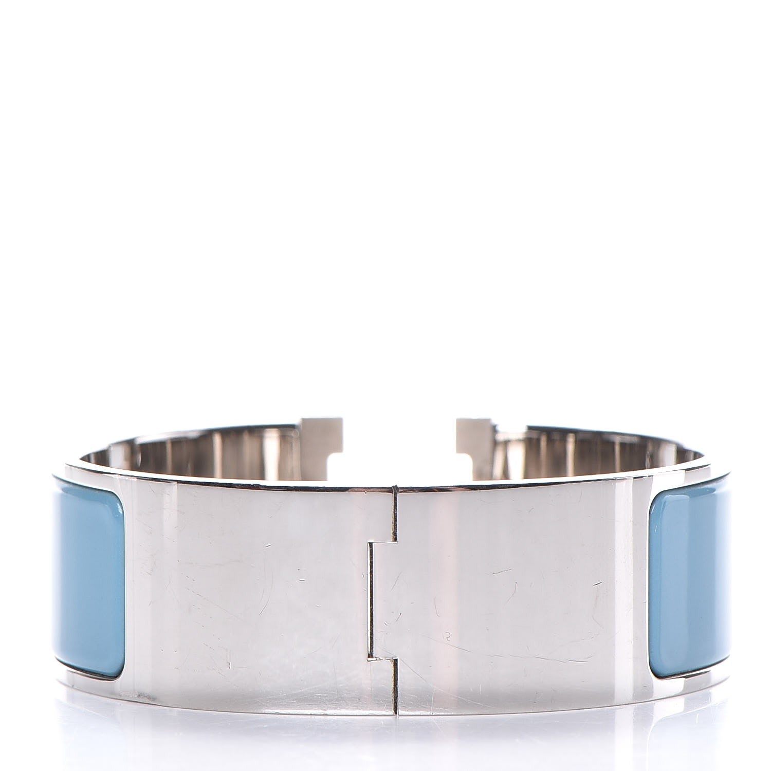 Hermes Enamel Wide Clic Clac H Bracelet PM Blue Jean 3 of 4