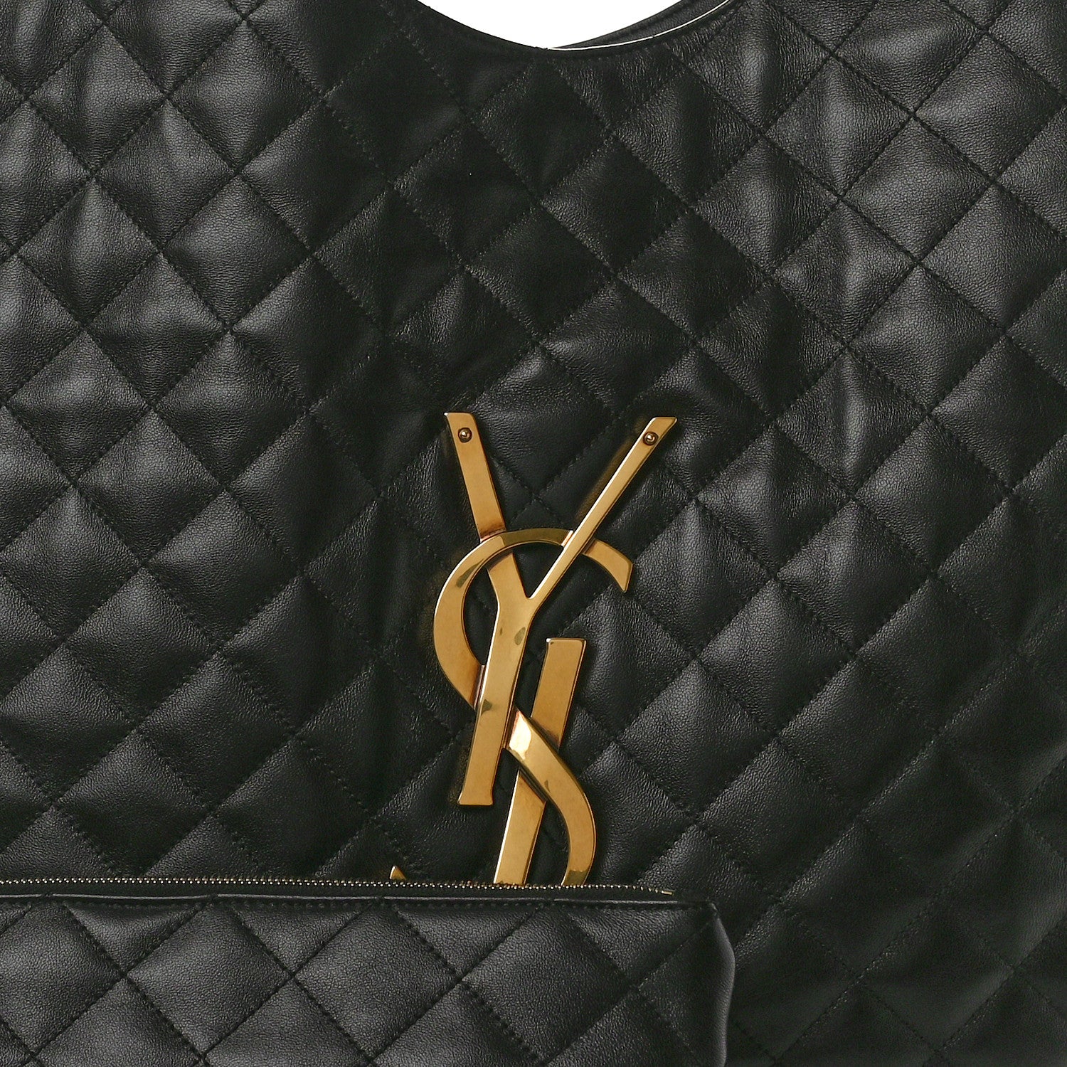 Saint Laurent Lambskin Quilted Maxi Icare Shopping Tote Black 9 of 11