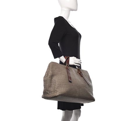 Bottega Veneta Intrecciato Light Calf Shopper Tote Khaki Brown 2 of 11