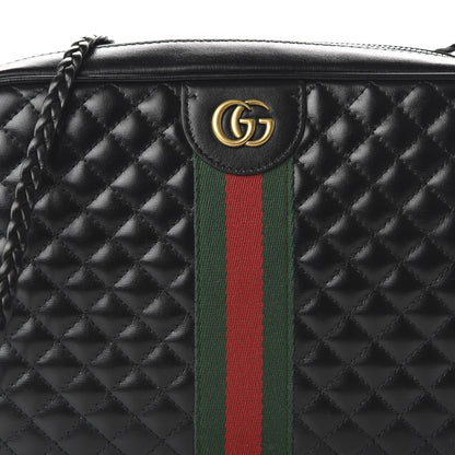 Gucci Calfskin Web Trapuntata Small GG Shoulder Bag Black 10 of 10